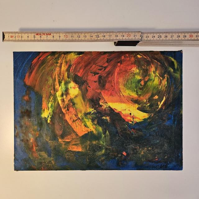 original art abstract painting signe