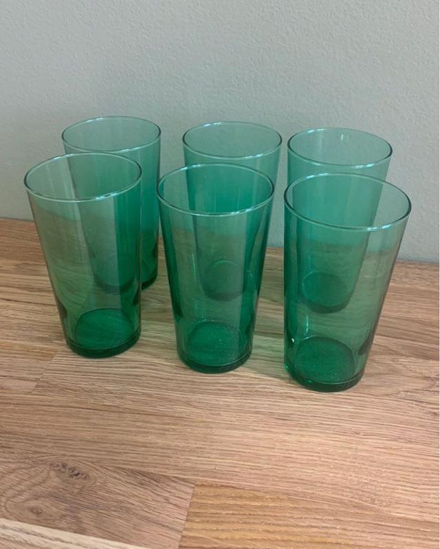 6 x grønne glass