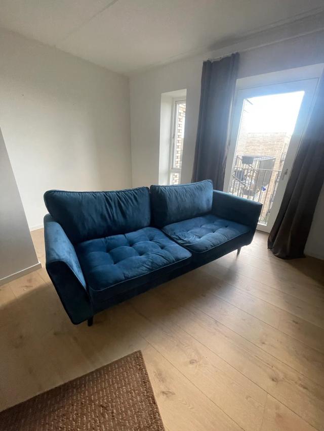 Velour 3-personers sofa