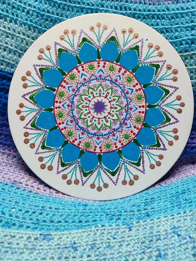 Mandala 30 cm ozdoba ścienna ręcznie malowana