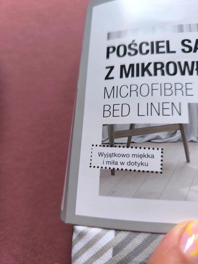 Pościel satynowa z mikrowłókna szara paski krata białe 220/200 dwustronna