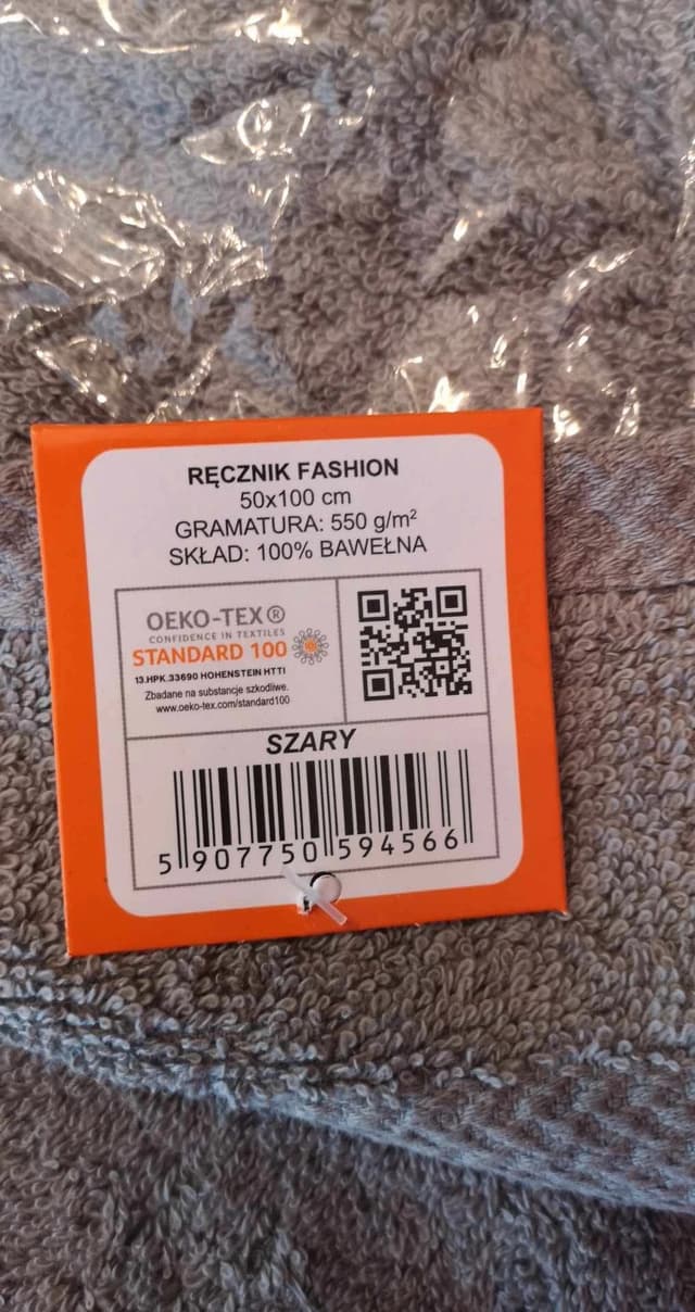 Zestaw 2 ręczników Faro Fashion szare bawełna 100%