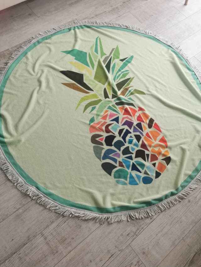 Ręcznik plażowy boho ananas wakacyjny okrągły