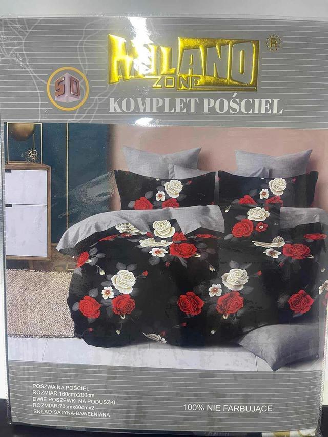 Bawełniany Komplet Pościeli Elegancki Premium Zestaw Prezent 160x200