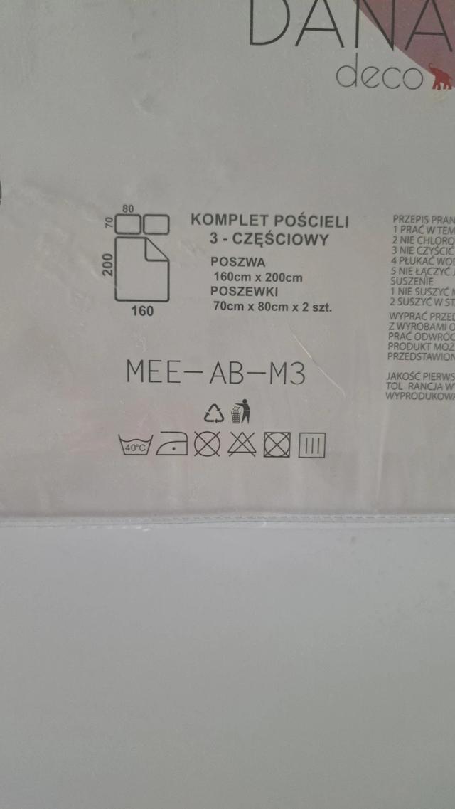 Nowy komplet pościeli 3 częściowy