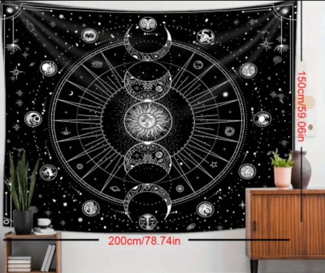 1pc słońce księżyc horoskop wróżby drukowane gobeliny Home Decor gobelin dekoracje ścienne