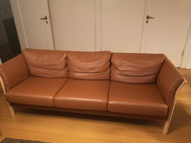 Sofa læderlook 3 pers