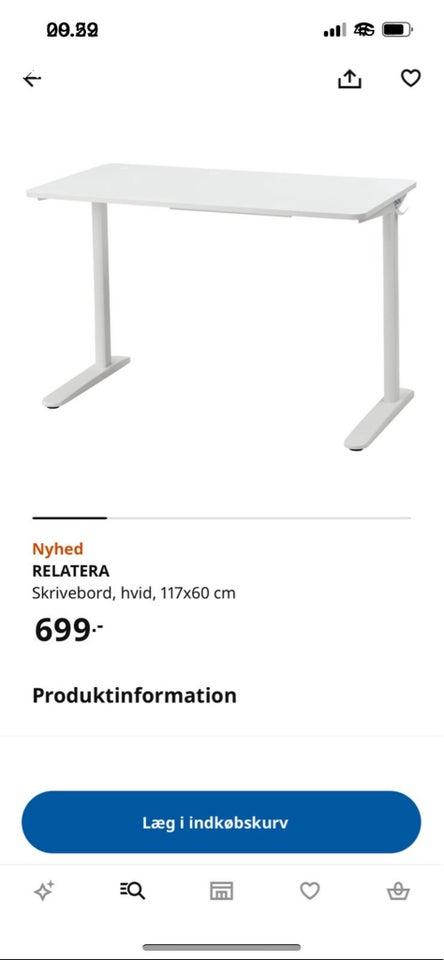 Computerbord Ikea  b: 117 d: 60