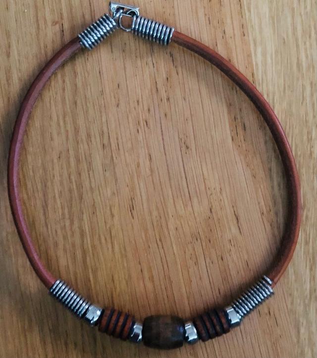 Vintage läder Collier