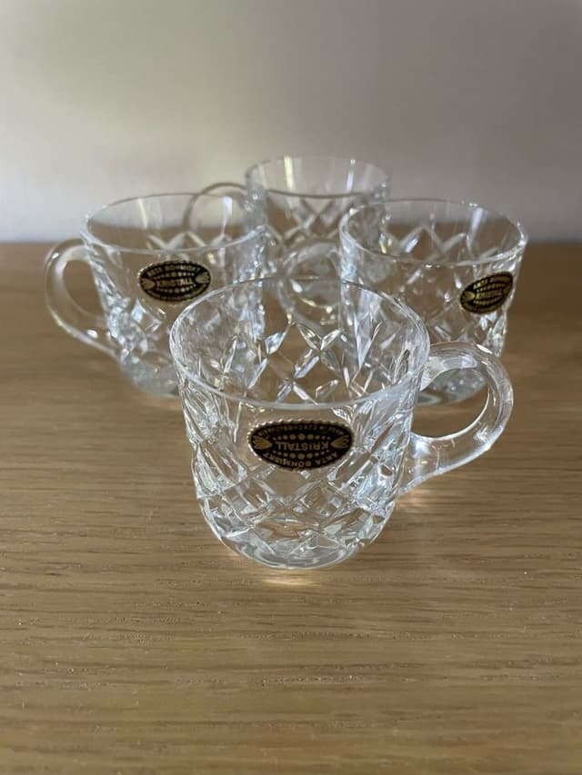 4 st Bohemia Kristall Koppar glöggmugg punchglas retro vintage