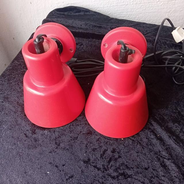 VÄGGLAMPA Elenco röd och svart plast - retro vintage sänglampa nattlampa lampa