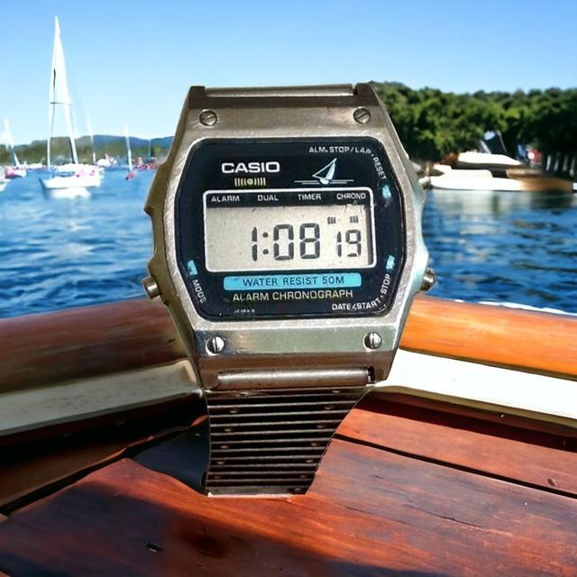 Vintage Ws-70 Sailboat Casio Herrklocka 80 talet