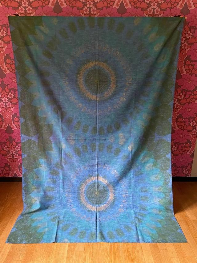 Väggbonad textil tryckt tyg löv mönster 60/70tal boho hippie