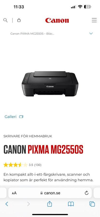 Skrivare Canon PIXMA MG2550S