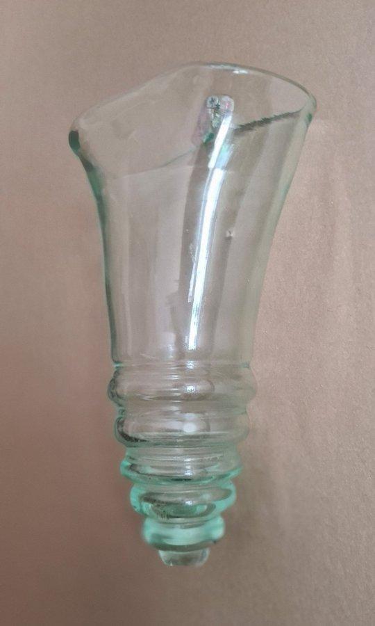 Vintage glasvas för väggupphängning 19 cm