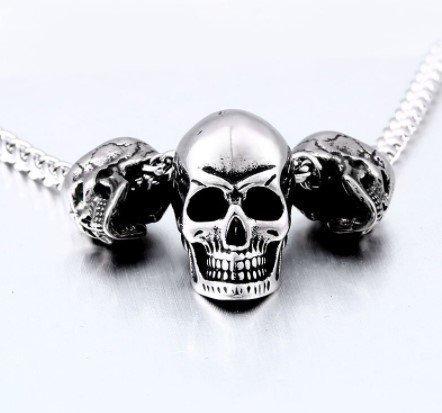 316 L Tripple Skull och Kedja Nyhet