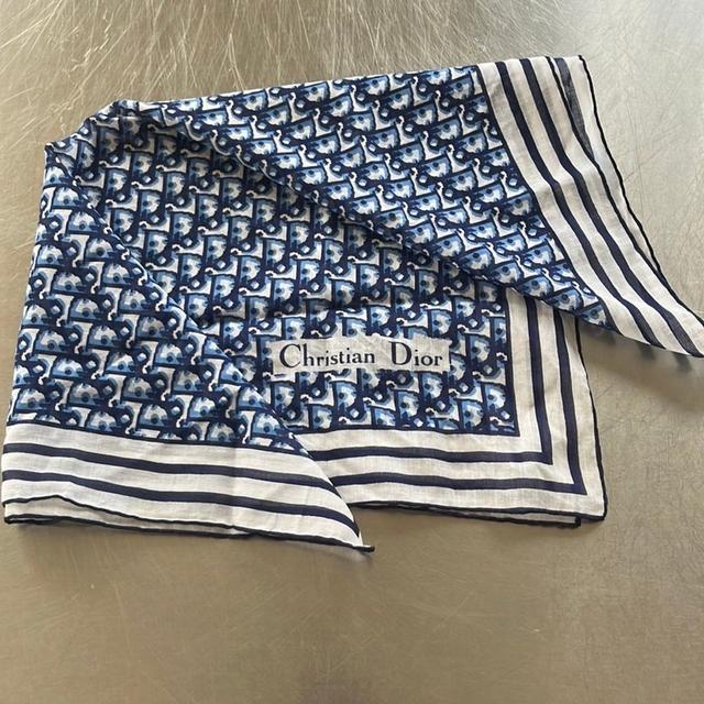 Vintage Christian Dior Monogram scarf Blå