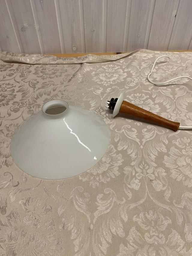 Lampskärm 25 cm skomakar lampa Teak ? Retro/vintage