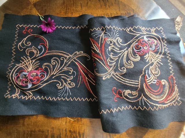 Vacker gammal höst duk handbroderad jugend stil 40×122cm2