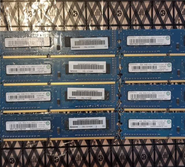 8x - Ramaxel 4GB DDR3 1Rx8 PC3L-12800U-11-13-A1 HF RMR5030MN68F9F - 1600 EUC