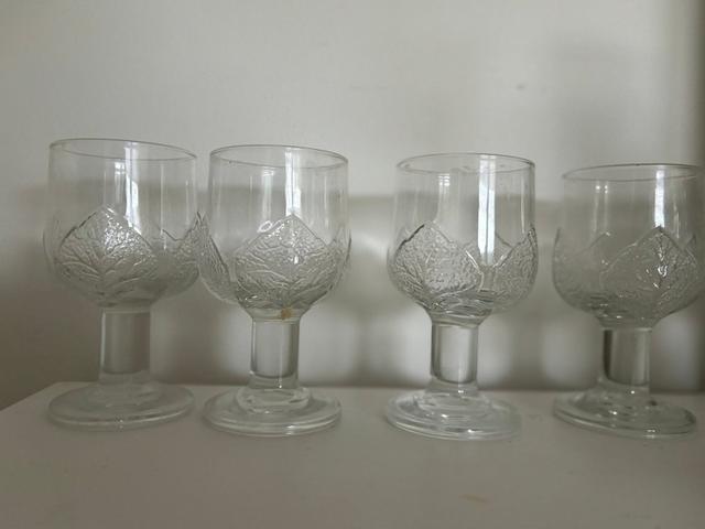 7 st Lövet Aspen Arcoroc France vitvins glas - retro