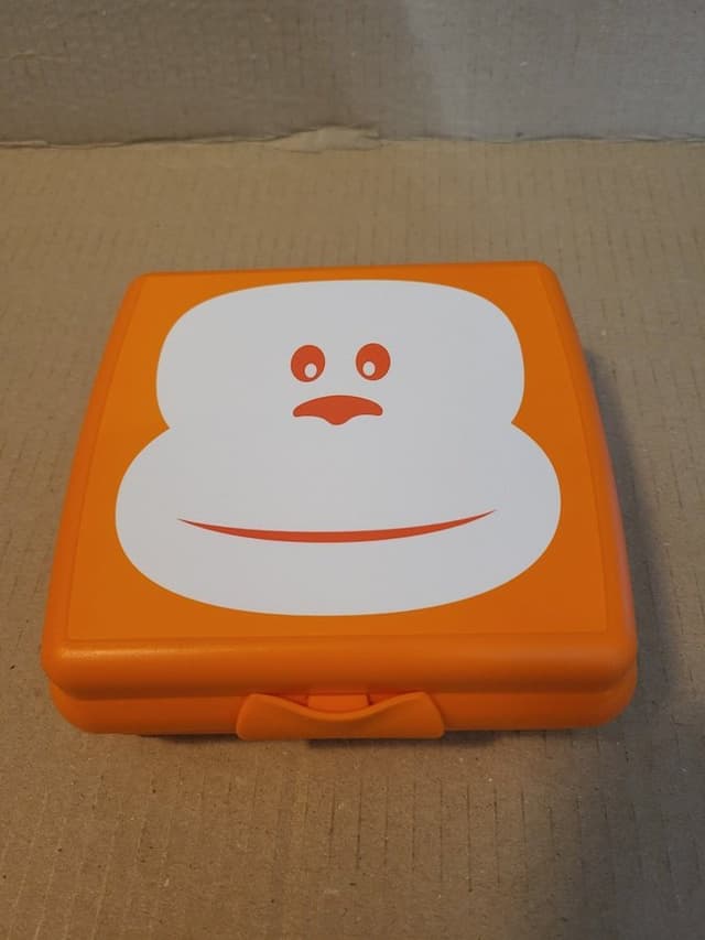 Tupperware Sandwichbox orange med apa HELT NY!